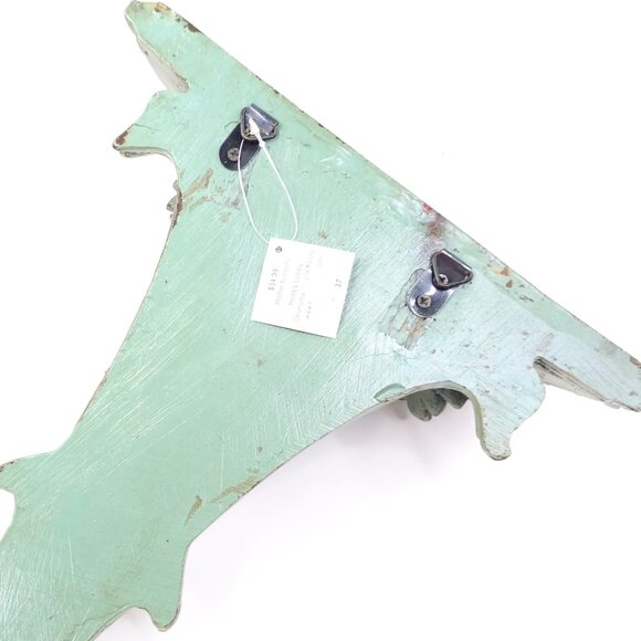 Hobby Lobby Dark Seafoam Color Distressed Rococo-Style Mounted Shelf - Picture 7 of 8